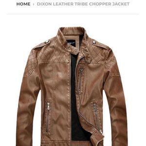 NWT brown leather chopper jacket